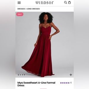 Burgundy Sweetheart A-Line Formal Dress Small